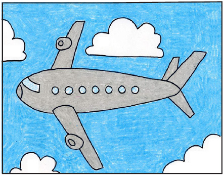 آموزش نقاشی هواپیما