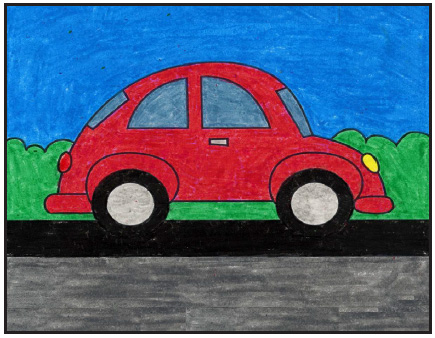 آموزش نقاشی ماشین کودکانه