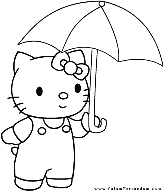 رنگ امیزی کیتی با چتر