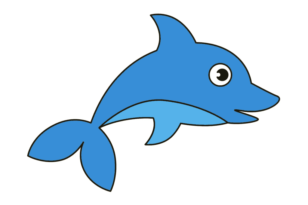 آموزش گام به گام نقاشی دلفین
