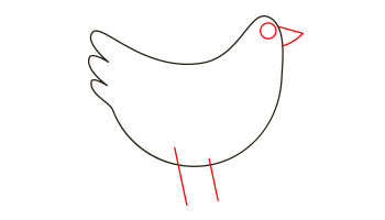 آموزش نقاشی مرغ مرحله 4