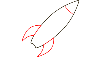 آموزش نقاشی موشک مرحله 5