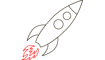 آموزش نقاشی موشک مرحله 7