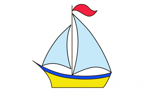 آموزش نقاشی قایق بادبانی
