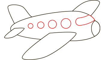 آموزش نقاشی کودکانه هواپیما مرحله 7