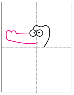 نقاشی تمساح کارتونی مرحله 3