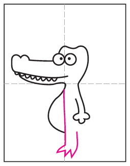 نقاشی تمساح کارتونی مرحله 7