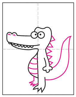 نقاشی تمساح کارتونی مرحله 8