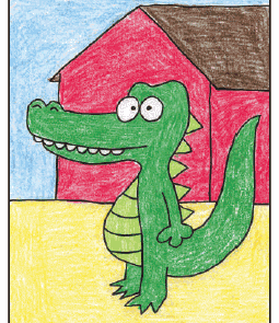 نقاشی تمساح کارتونی