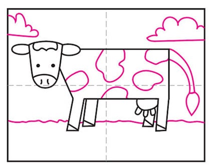 آموزش نقاشی گاو ساده مرحله 8