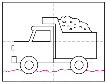 آموزش نقاشی کامیون مرحله 8