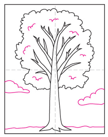 آموزش نقاشی درخت مرحله 8