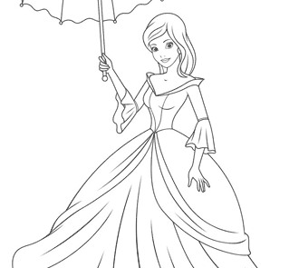 رنگ امیزی پرنسس همراه چتر