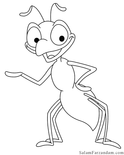 نقاشی مورچه برای رنگ امیزی