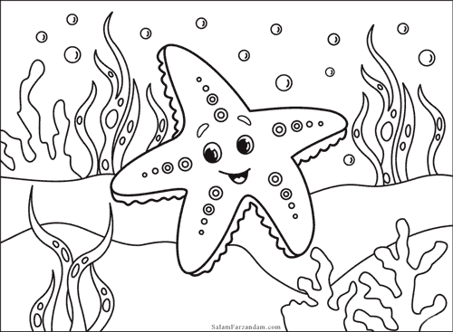 رنگ امیزی ستاره دریایی