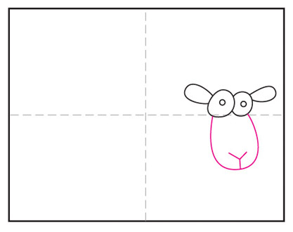 آموزش نقاشی گوسفند کارتونی مرحله 3