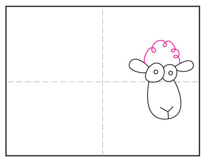 آموزش نقاشی گوسفند کارتونی مرحله 4