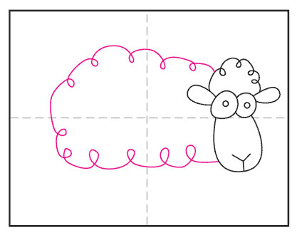 آموزش نقاشی گوسفند کارتونی مرحله 5