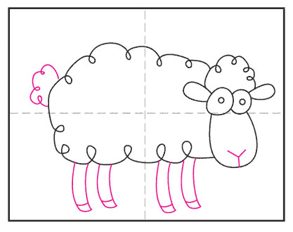 آموزش نقاشی گوسفند کارتونی مرحله 6