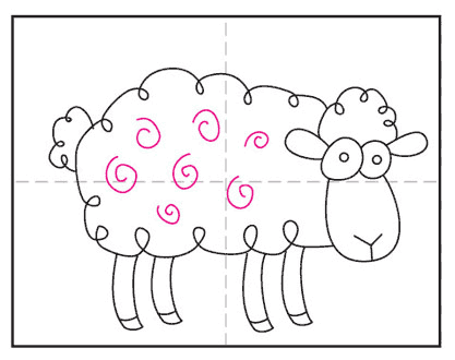 آموزش نقاشی گوسفند کارتونی مرحله 7