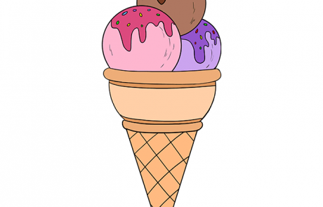 آموزش نقاشی بستنی قیفی