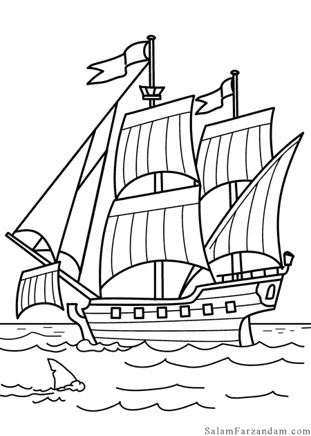 نقاشی کشتی برای رنگ آمیزی