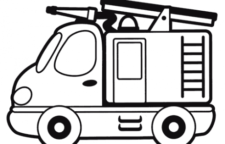 نقاشی ماشین آتش نشانی کارتونی برای رنگ آمیزی
