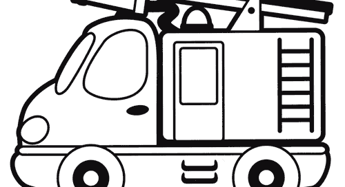 نقاشی ماشین آتش نشانی کارتونی برای رنگ آمیزی