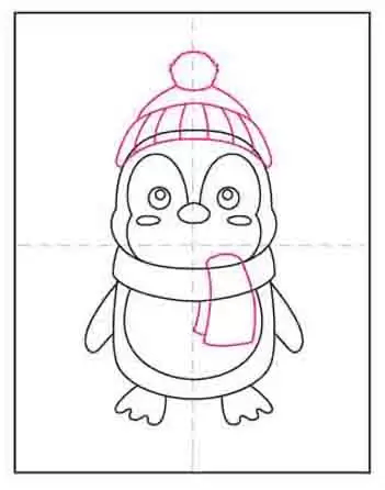 آموزش نقاشی پنگوئن کارتونی مرحله 7